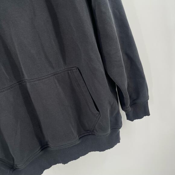 GYMSHARK Crest Hoodie Sweatshirt Size Medium Black/Gray Men's Distressed Cotton - Picture 6 of 13